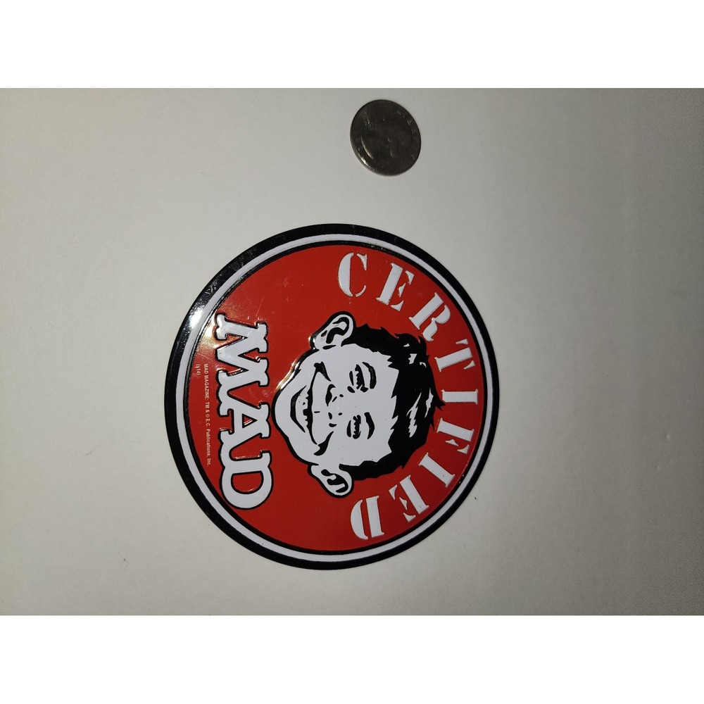 Large round Metal Certified Mad‎ Magazine Refrigerator Magnet